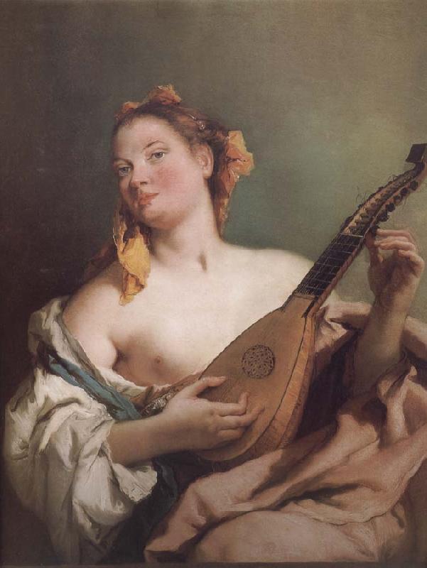 Giovanni Battista Tiepolo Mandolin played the young woman oil painting image